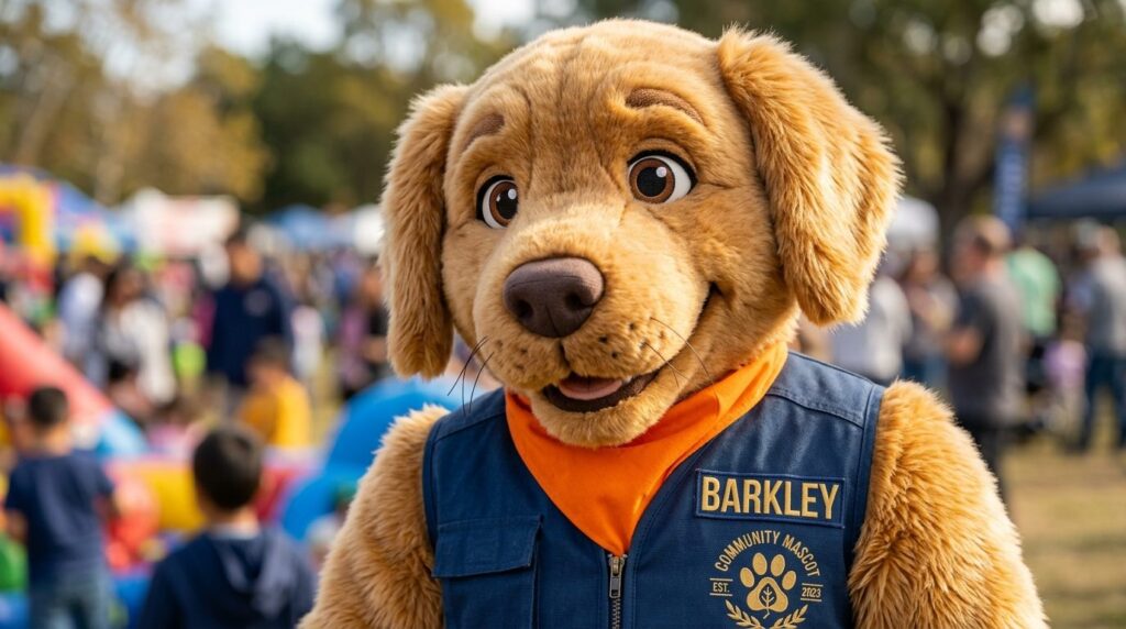 Close-up professional photograph of a premium plush dog masc
